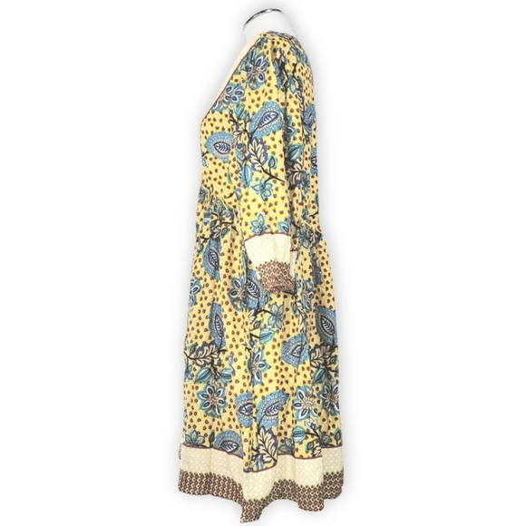 Boho Baybydoll Border Print Dress S - Picture 7 of 10